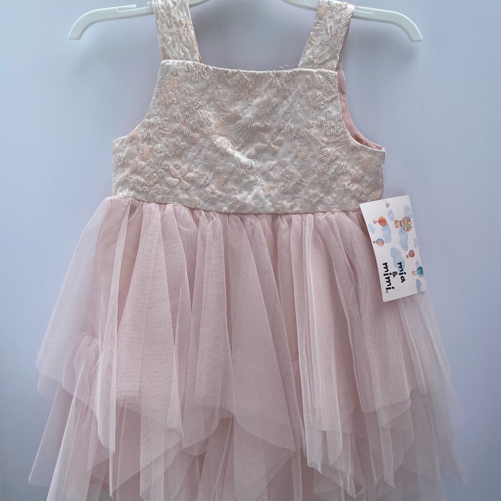 Mia & Mimi Toddler Blush Pink Tutu Butterfly dress